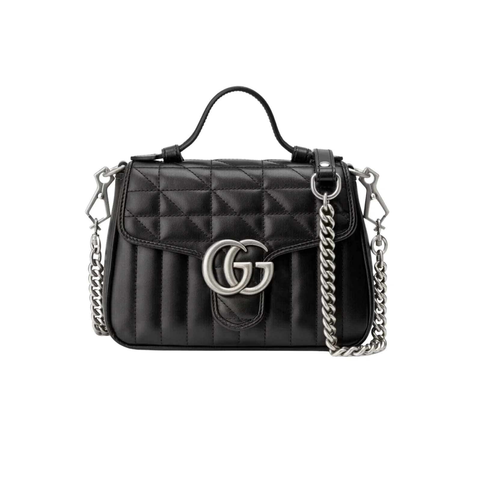 BORSA A MANO MINI DONNA GG MARMONT MATELASSÉ NERO