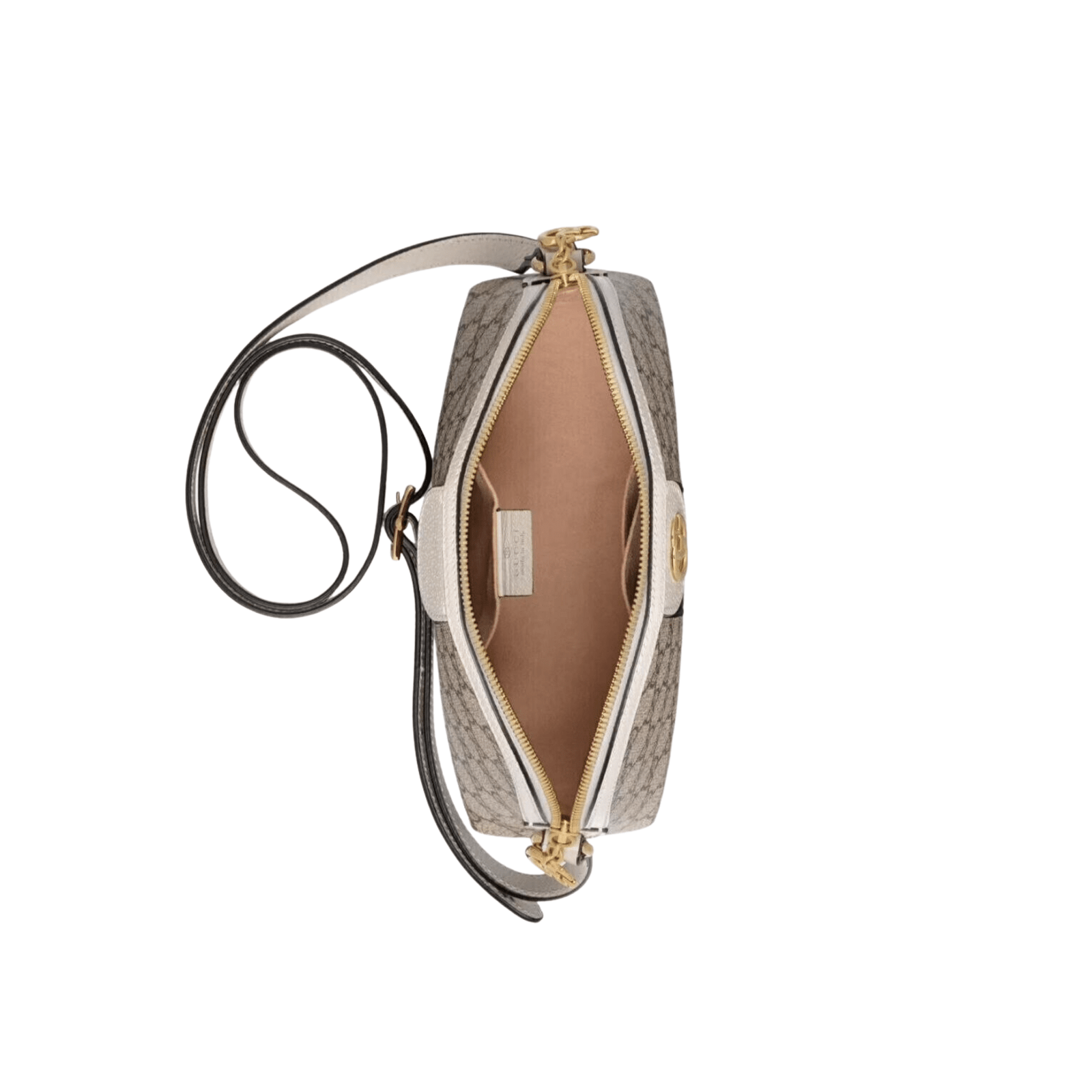 BORSA A SPALLA DONNA OPHIDIA GG SUPREME PICCOLA BEIGE ED EBANO - immagine 3