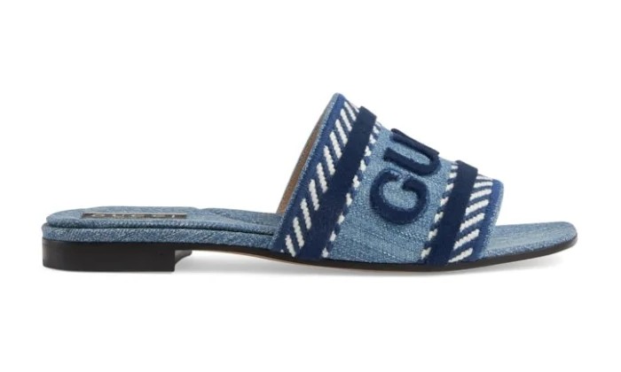 SANDALO SLIDER DONNA CON SCRITTA GUCCI